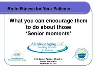 Brain Fitness for Your Patients: