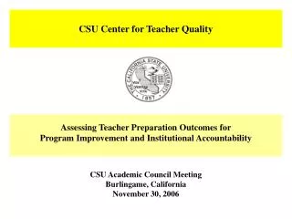 CSU Center for Teacher Quality