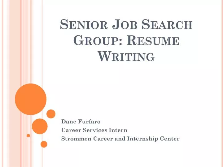 senior job search group resume writing