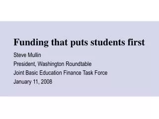 Funding that puts students first