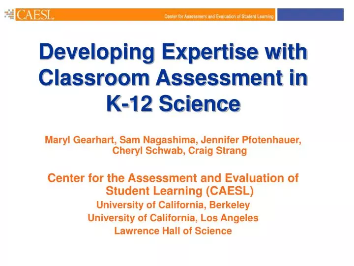 developing expertise with classroom assessment in k 12 science