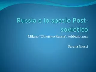 russia e lo spazio post sovietico
