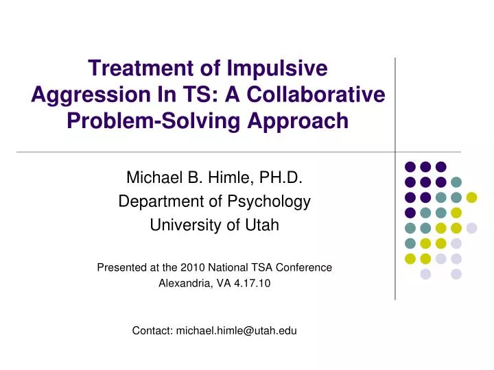 treatment of impulsive aggression in ts a collaborative problem solving approach
