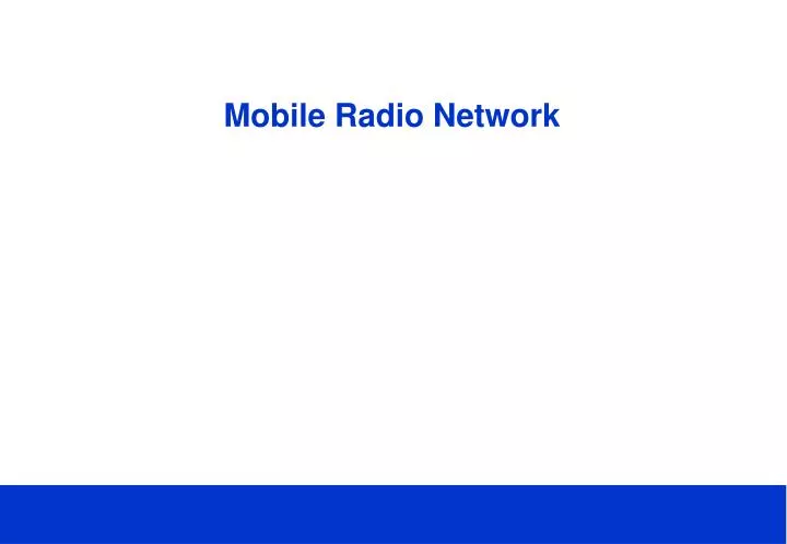 mobile radio network