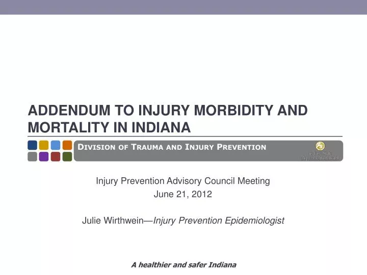 addendum to injury morbidity and mortality in indiana