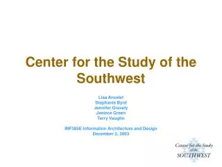 Center for the Study of the Southwest