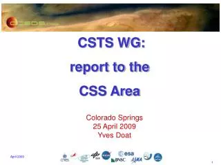 CSTS WG: report to the CSS Area