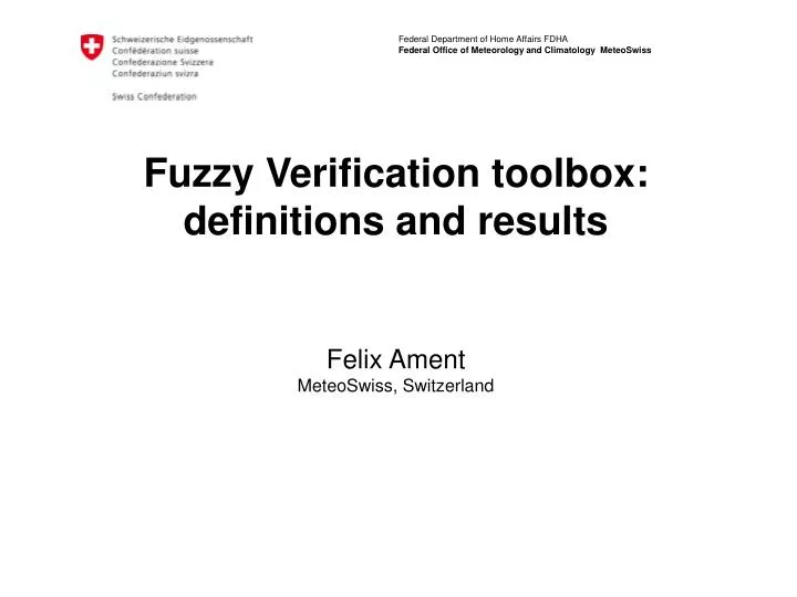 fuzzy verification toolbox definitions and results