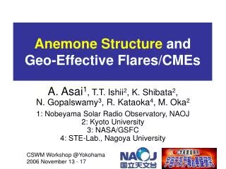 Anemone Structure and Geo-Effective Flares/CMEs