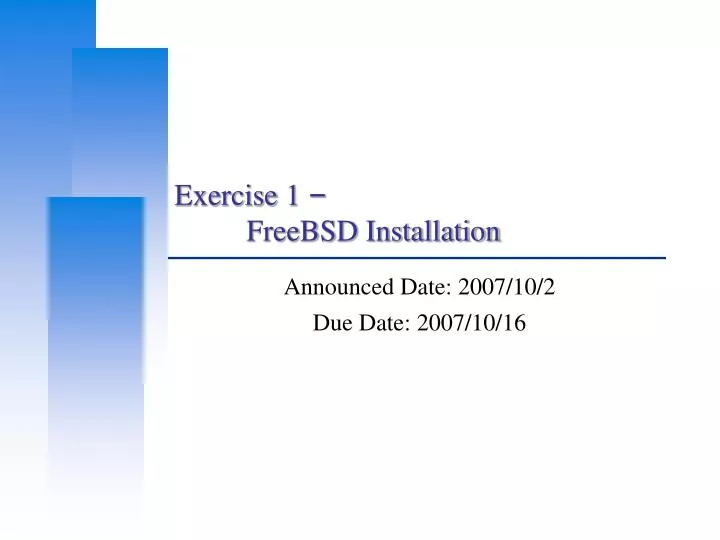 exercise 1 freebsd installation
