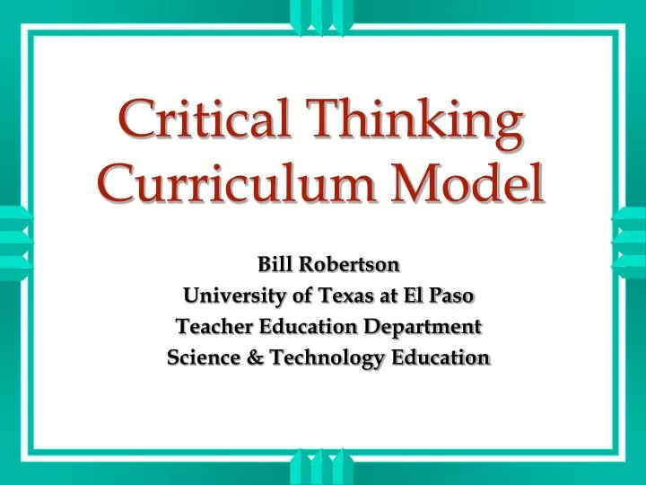 critical thinking curriculum model