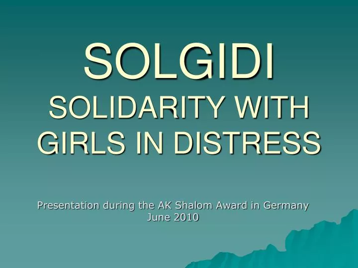 solgidi solidarity with girls in distress