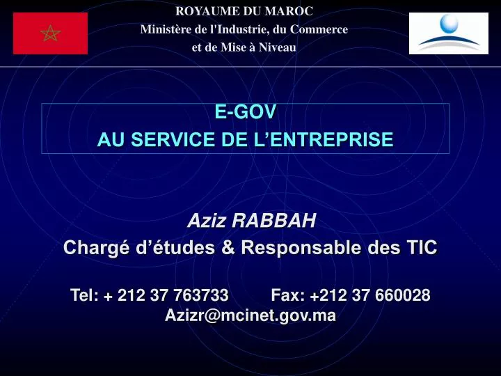 royaume du maroc minist re de l industrie du commerce et de mise niveau