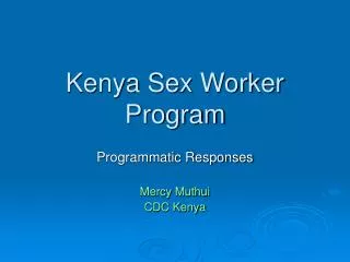 Kenya Sex Worker Program