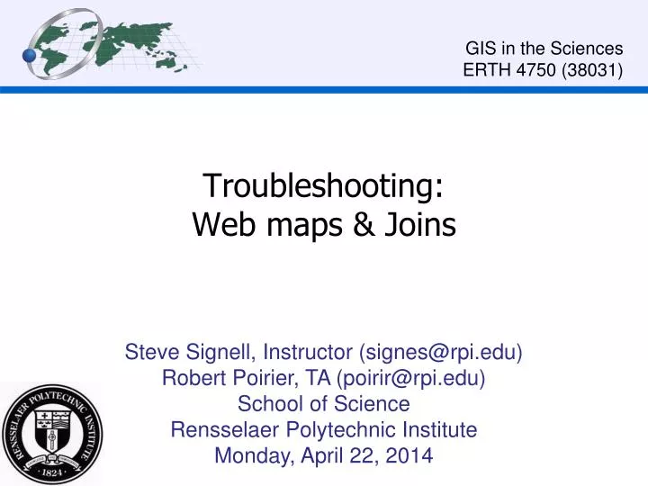 troubleshooting web maps joins
