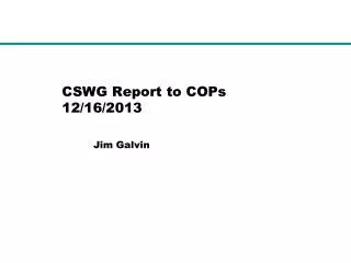 CSWG Report to COPs 12/16/2013
