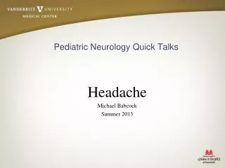 Pediatric Neurology Quick Talks