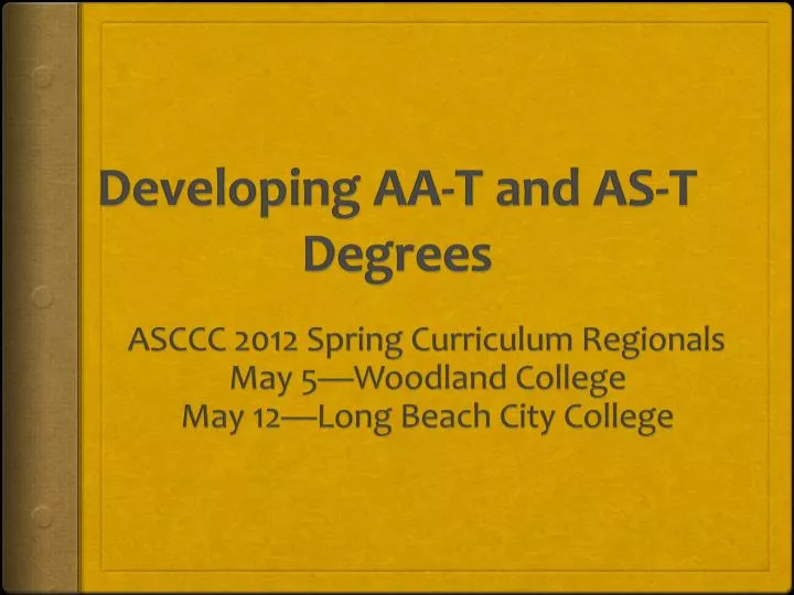 developing aa t and as t degrees