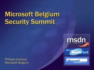 Microsoft Belgium Security Summit