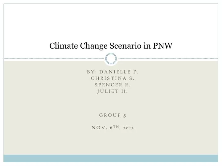 climate change scenario in pnw