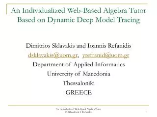 An Individualized Web-Based Algebra Tutor Based on Dynamic Deep Model Tracing