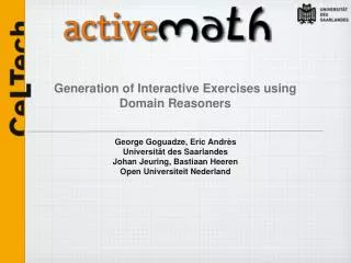 Generation of Interactive Exercises using Domain Reasoners