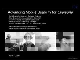 Advancing Mobile Usability for Everyone