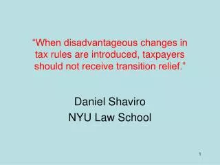 Daniel Shaviro NYU Law School