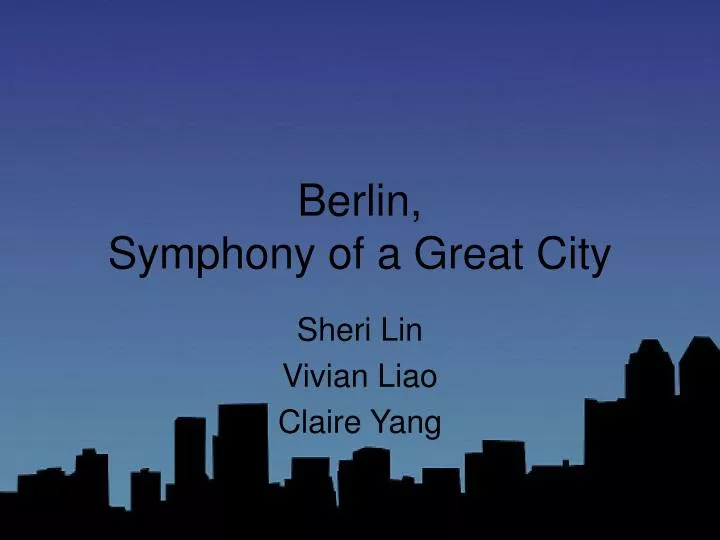 berlin symphony of a great city