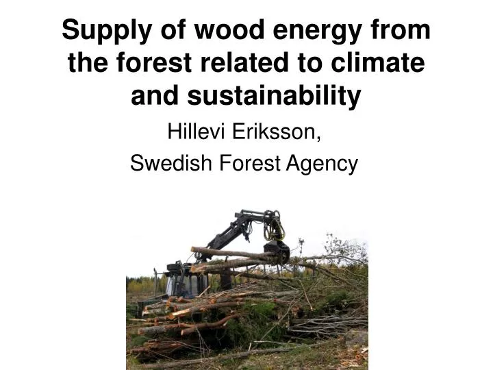 supply of wood energy from the forest related to climate and sustainability