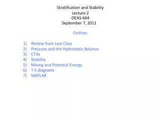 Stratification and Stability