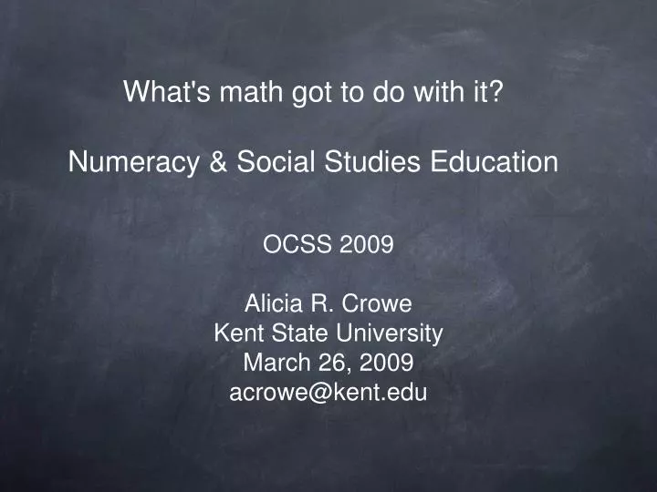 what s math got to do with it numeracy social studies education