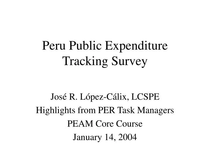 peru public expenditure tracking survey