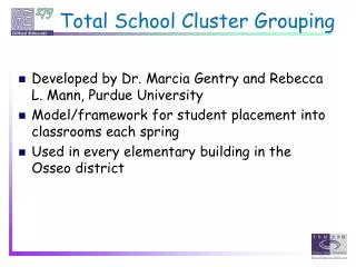 Total School Cluster Grouping