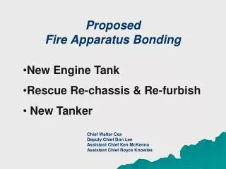 Proposed Fire Apparatus Bonding