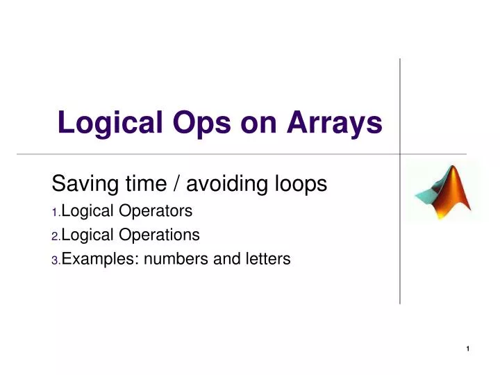 logical ops on arrays