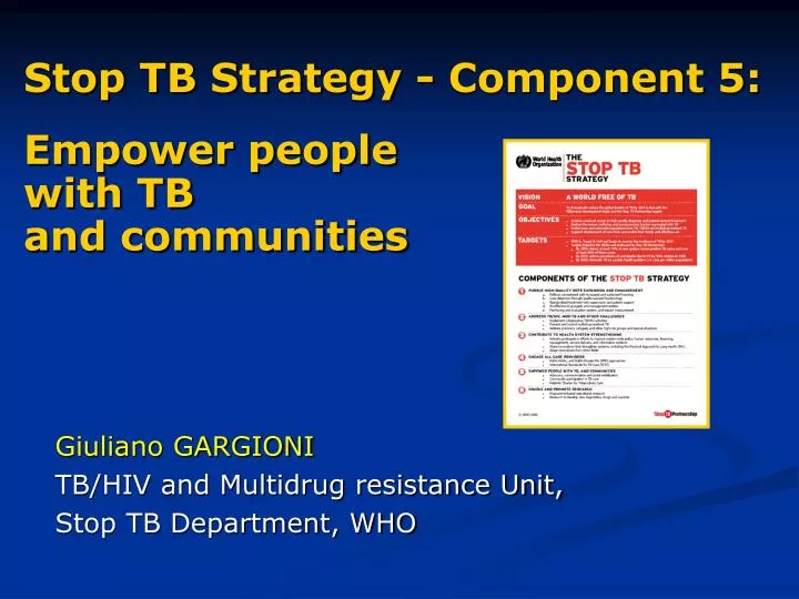 stop tb strategy component 5 empower people with tb and communities