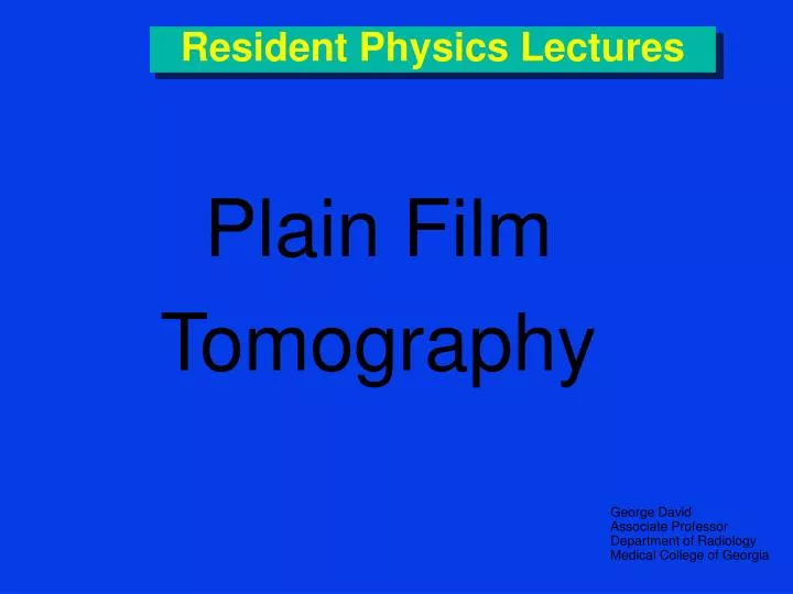 resident physics lectures