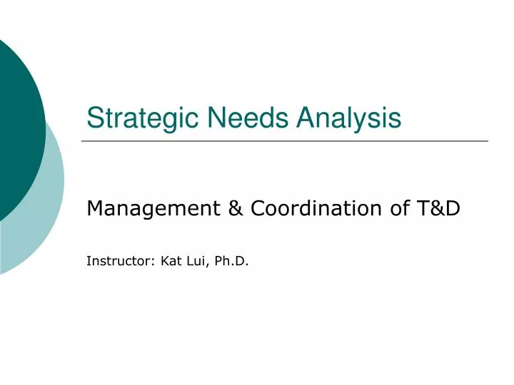 strategic needs analysis