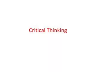 Critical Thinking