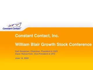 Constant Contact, Inc. William Blair Growth Stock Conference