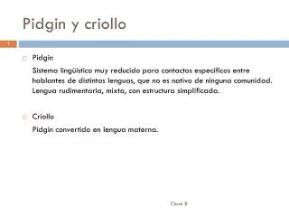 pidgin y criollo
