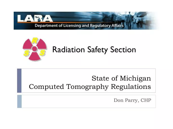 state of michigan computed tomography regulations