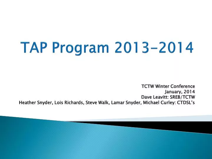tap program 2013 2014