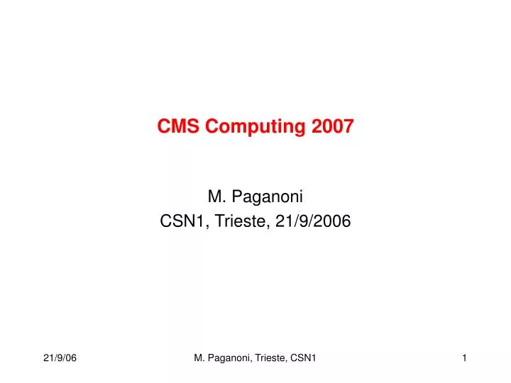 cms computing 2007