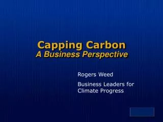 Capping Carbon A Business Perspective