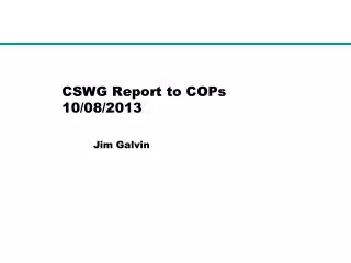 CSWG Report to COPs 10/08/2013