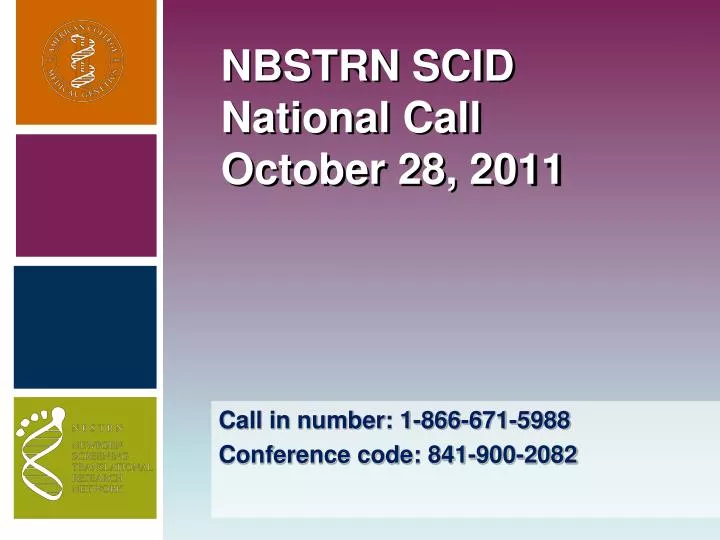 nbstrn scid national call october 28 2011