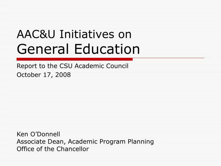 aac u initiatives on general education