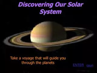 Discovering Our Solar System